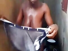 Ebony Woman Getting Fucked While Washing Clothes