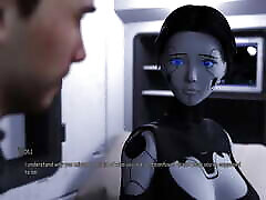 Projekt Passion Busty Brunette AI Sex Robot Girl Rubs Clit Against Big Cock