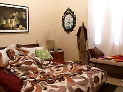 Sleepy and Homesick Lesbian Brunette Beauties Fuck Each Other with Fingers and Vibrators