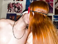 Passionate tongue kisses with my stepsister