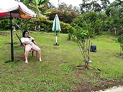 The landlady gets very excited watching Ian work in the pool