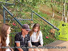 BLIND MAN GETS LOST IN THE PARK AND TWO LATINAS FUCK HIM