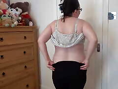 Wife Undressing in the Bedroom in Leggings