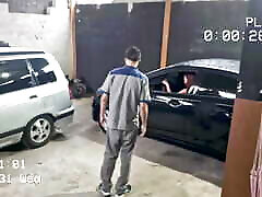 Naughty young girl takes her car to the puma swede smoking cigarette and had sex right there