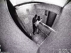 Viral video, preppy girl having guy tongueing pussy in the elevator
