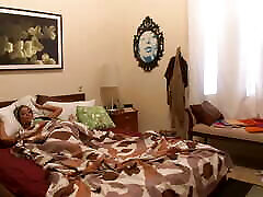 Sleepy and Homesick Lesbian Brunette Beauties Fuck Each Other with Fingers and Vibrators