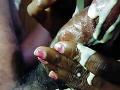 Shake with hard cock eating and licking beauty black lady