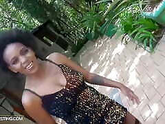 Big tits African MILF banged at casting by big cock white fake agent