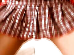 Amateur Latin with Mini Skirt Plays a Baseball in Her Big Pussy