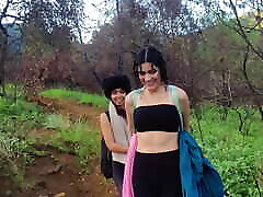 Exhibitionism in the river with two lesbians