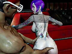 Tight Ass Cyberpunk Slut Gets Anal Fucked In Public