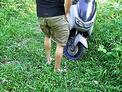 First Ride on Motorbike with Stranger and Hard Fucking in the Jungle