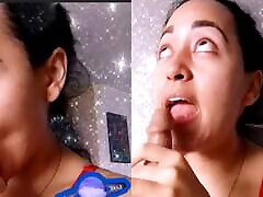sexy latina does makeup coughted red handed sex where she does JOI to teach you how to suck balls and a delicious penis