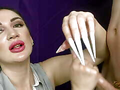 Super Cummer Gets Wicked Long Nails Handjob