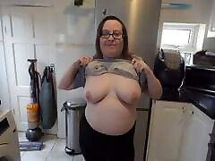 Big Breasts Mom stripping off in kitchen Big Breasts Mom stripping off in kitchen