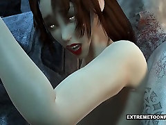 3D Babe Fucked in a Graveyard by a Zombie