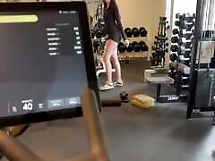 Personal Trainer Fucks ball skirt After Workout in the Bathroom