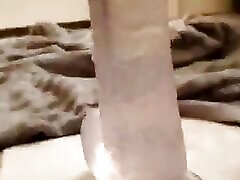 Riding a 16" Dildo and showing my ass cum