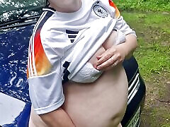 Pregnant skype teen naked football mom fucks in the 9month outside