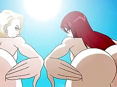 Dragon Ball - Android 18 and Erza Assfucking Calling - Fairy Tail Hentai Sex Hentai P76