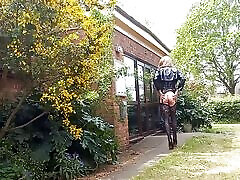 Crossdressing Gina Cumming in Panties Outdoors