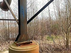 Naked tits on the industrial plant