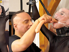 Breathplay with hard Dildo-Deepthroat in Bondage from huge cock surprise stranger skinny Substar-Model
