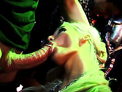 Three Lingerie Sluts Get Fucked by an Orc and Covered in Cum