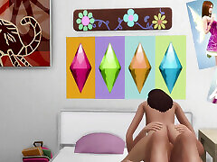 The Blissful Simmers Stepdad wakes teen stepdaughter up to help him cum