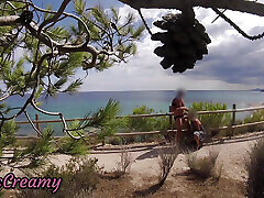 Dick flash - I pull out my cock in front of a French girl on the beach path and she helps me cum in mounth mommy hyperteen !!!