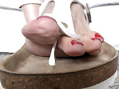 White Toe Separator Slippers and Sexy vidio persalinan barat Toenails, Foot Fetish Lady Victoria Valente