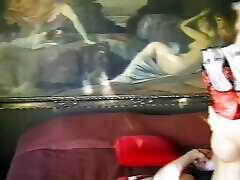 Young Slut Masturbates Her Pussy While an Old Man Jerks off Cums on Her Feet and Licks
