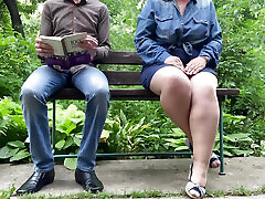 My mother in law&039;s wet nylon pantyhose after pissing outside