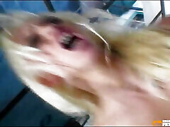 Busty Blonde Gets Her Pierced Cunt Screwed and Creampied by a Guy with Big Cock