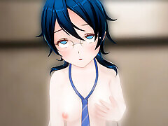 Student Cums in the Toilet with Ahegao