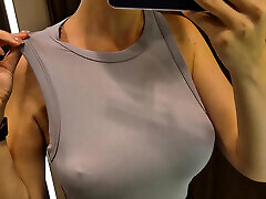 Big Tits in local dances Dressing Room. Try On Sexy See-Through Outfit