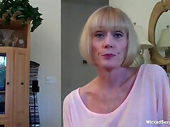 Sexy older lady is sucking hard prick in POV