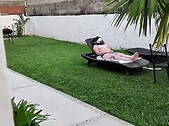I Recorded My Stepsister china girl fnd Naked and Masturbating in the Garden