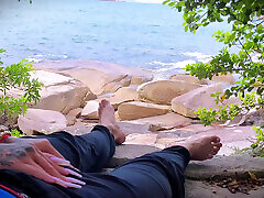 Handjob Surprise Ejaculation on the Beach
