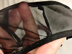 I jerked off with my stepmother&039;s panties and was caught, he put the panties on to feel the cum.