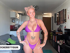 European HUGE TITS public changing room micro bikini