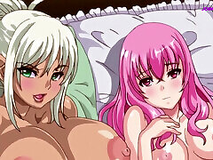 Two Sexy Fantasy Babes Sharing A Big Cock In Threesome