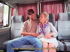 Tattooed 82 Years Old Mature Picked up for Anal