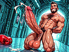 Horny Boxers Showing Athletic Bodies and Monster Cocks