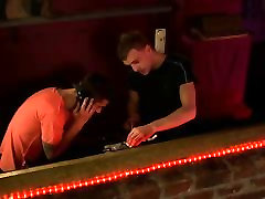two guys bareback in bar