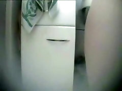 Hairy twat caught on a spy camera