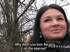 Busty European amateur bangs in the car in public pov