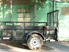 tied in a trailer and vibed
