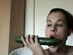 Cucumber Agonorgasmos on swift in stockings