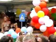 Upskirt fingering at a street fetish festival with plenty of hot scenes